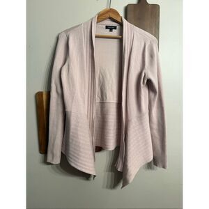 Verve Ami Light Pink Ribbed Knit Long Sleeve Open Front Cardigan Sweater Small